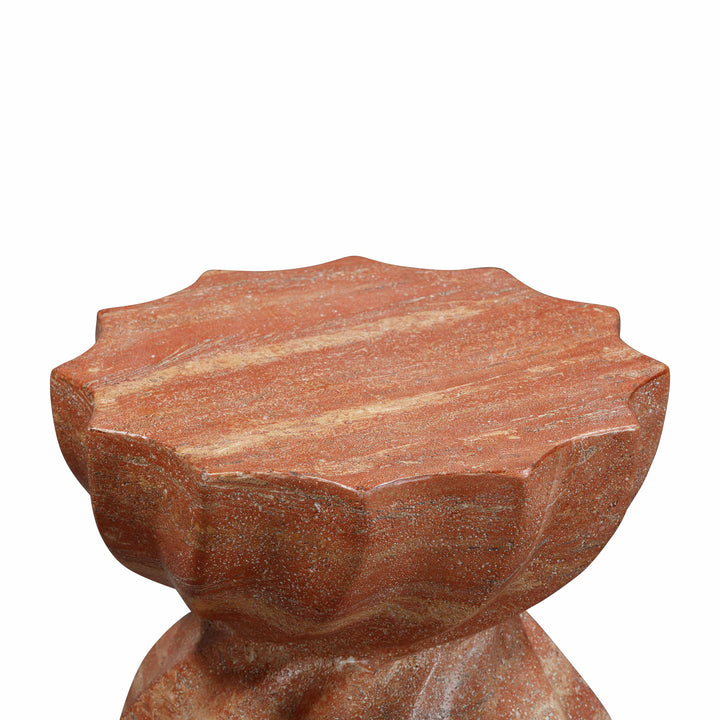 American Home Furniture | TOV Furniture - Turin Faux Red Sandstone Indoor / Outdoor Concrete Stool