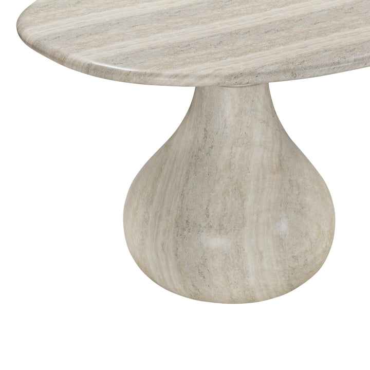 American Home Furniture | TOV Furniture - Smooch Faux Travertine Indoor / Outdoor Pedestal Dining Table