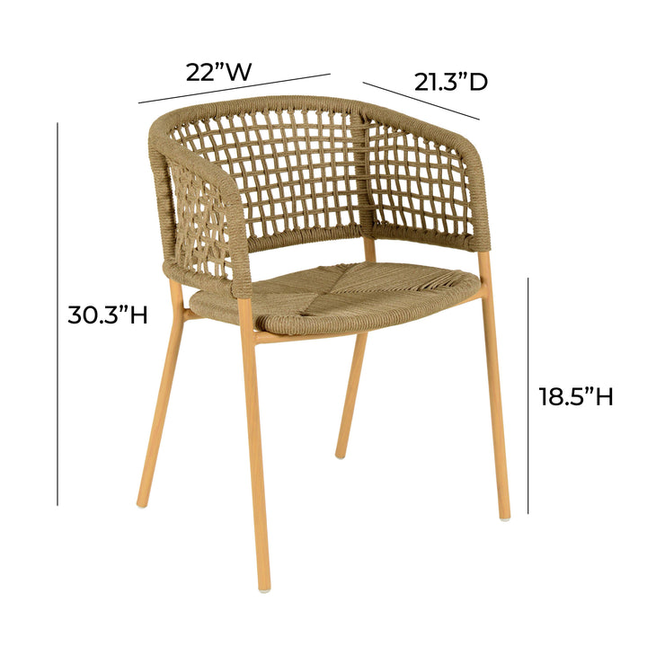 American Home Furniture | TOV Furniture - Niel Natural Oak Finish Outdoor Dining Chair