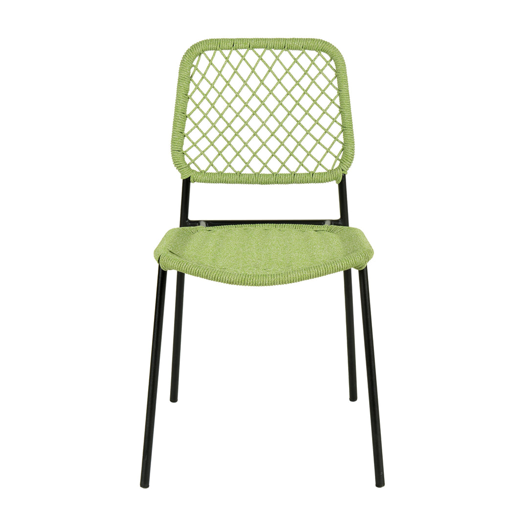 American Home Furniture | TOV Furniture - Lucy Green Dyed Cord Outdoor Dining Chair