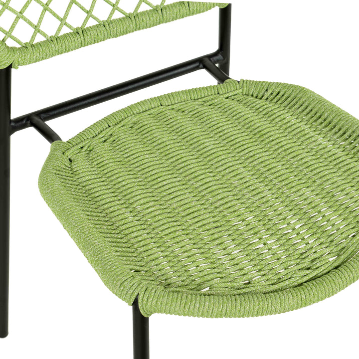 American Home Furniture | TOV Furniture - Lucy Green Dyed Cord Outdoor Dining Chair