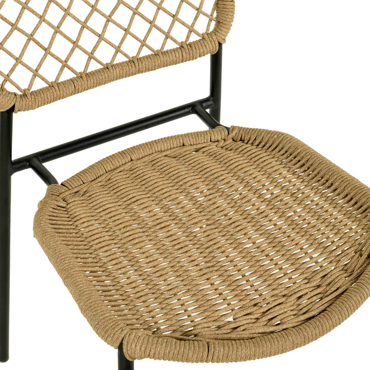 American Home Furniture | TOV Furniture - Lucy Natural Dyed Cord Outdoor Dining Chair