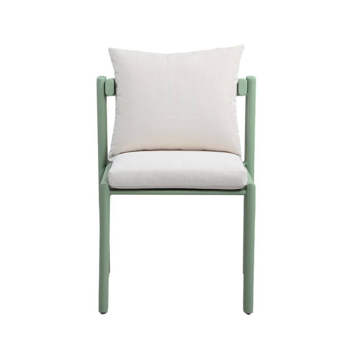 American Home Furniture | TOV Furniture - Nancy Mint Green and Cream Outdoor Dining Chair