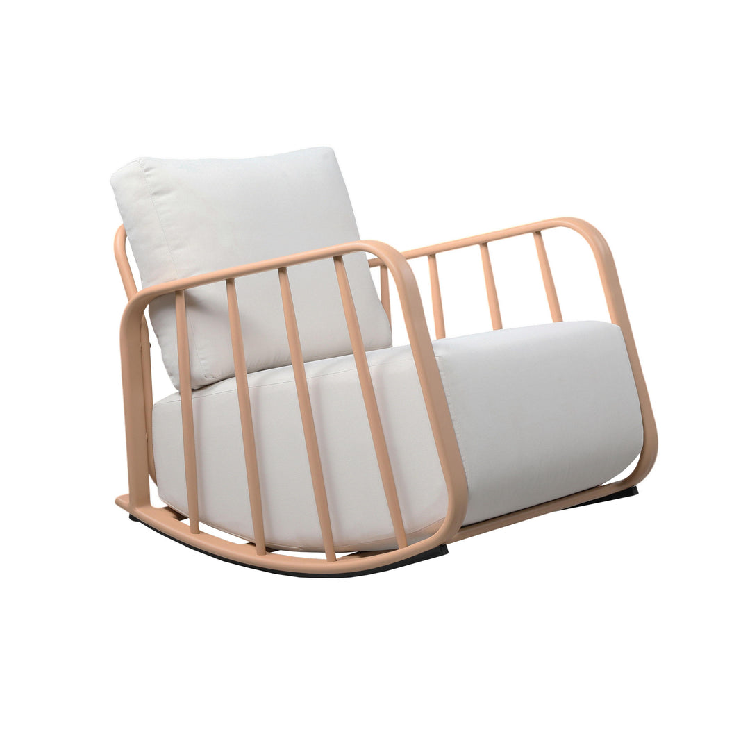 American Home Furniture | TOV Furniture - Violette Terracotta and Cream Outdoor Rocking Chair