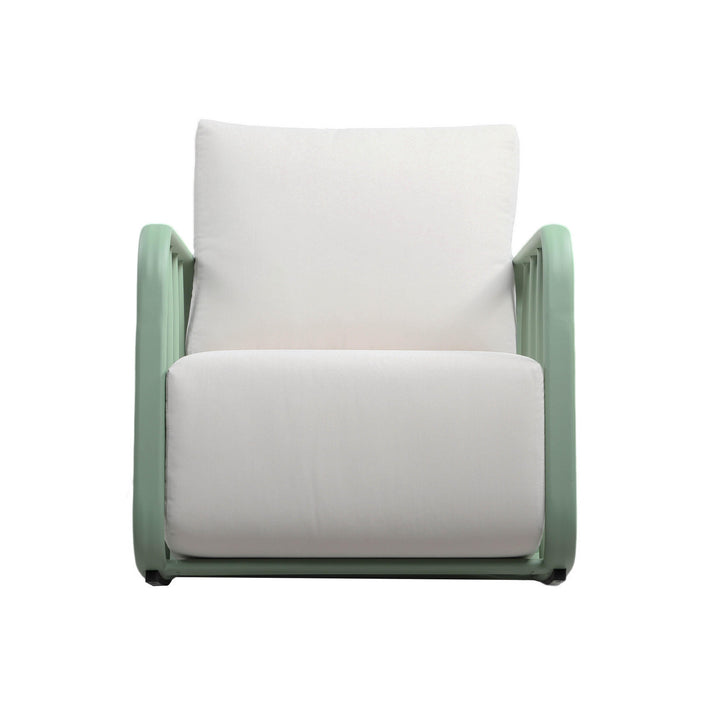 American Home Furniture | TOV Furniture - Violette Mint Green and Cream Outdoor Rocking Chair