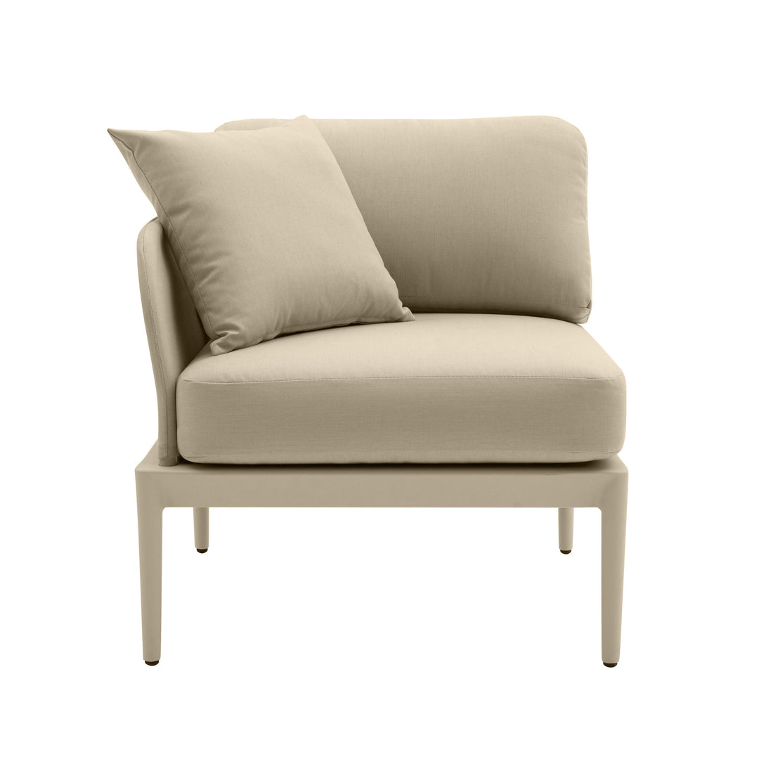 American Home Furniture | TOV Furniture - Kapri Taupe Modular Outdoor LAF Corner Seat