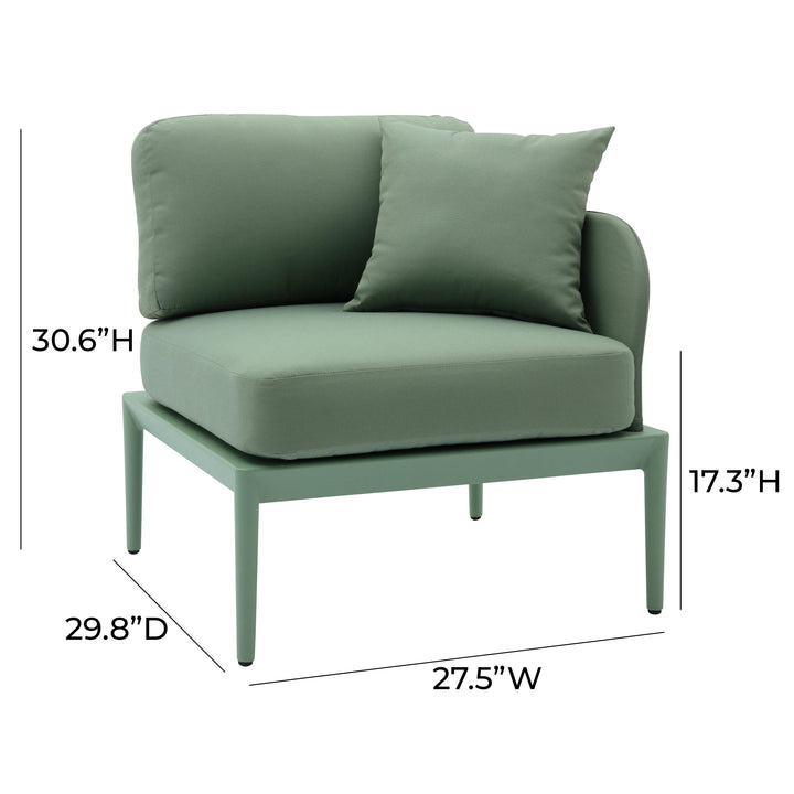 American Home Furniture | TOV Furniture - Kapri Moss Green Modular Outdoor RAF Corner Seat