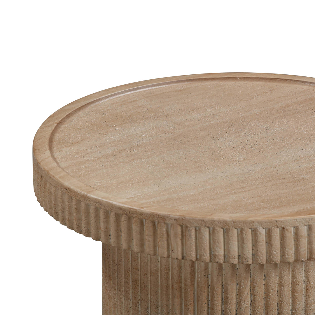 American Home Furniture | TOV Furniture - Darcy Faux Travertine Concrete Side Table