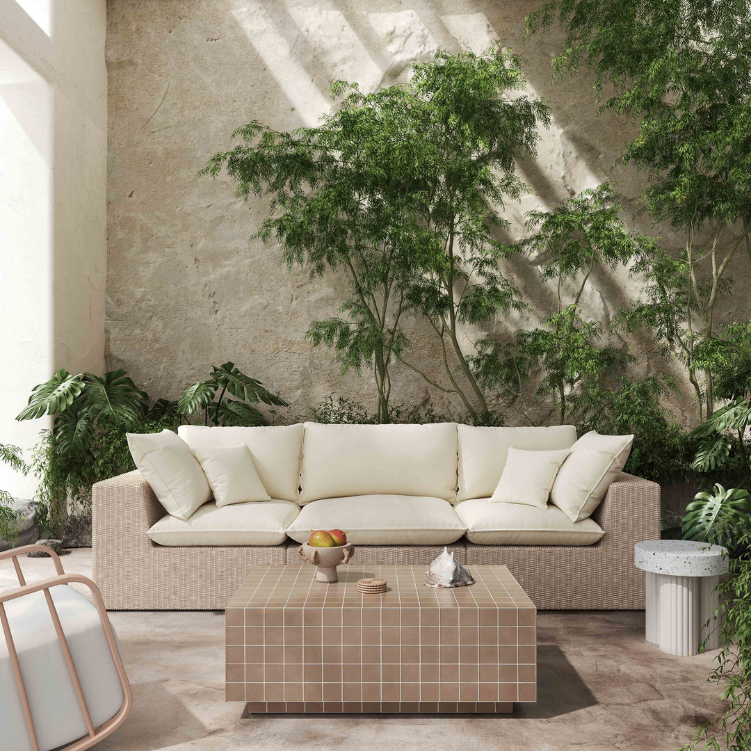 American Home Furniture | TOV Furniture - Mixie Taupe Tile Indoor / Outdoor Coffee Table
