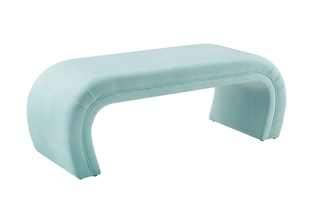 American Home Furniture | TOV Furniture - Kenya Bright Blue Velvet Bench