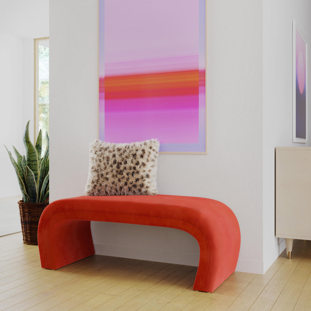 American Home Furniture | TOV Furniture - Kenya Red Rocks Velvet Bench