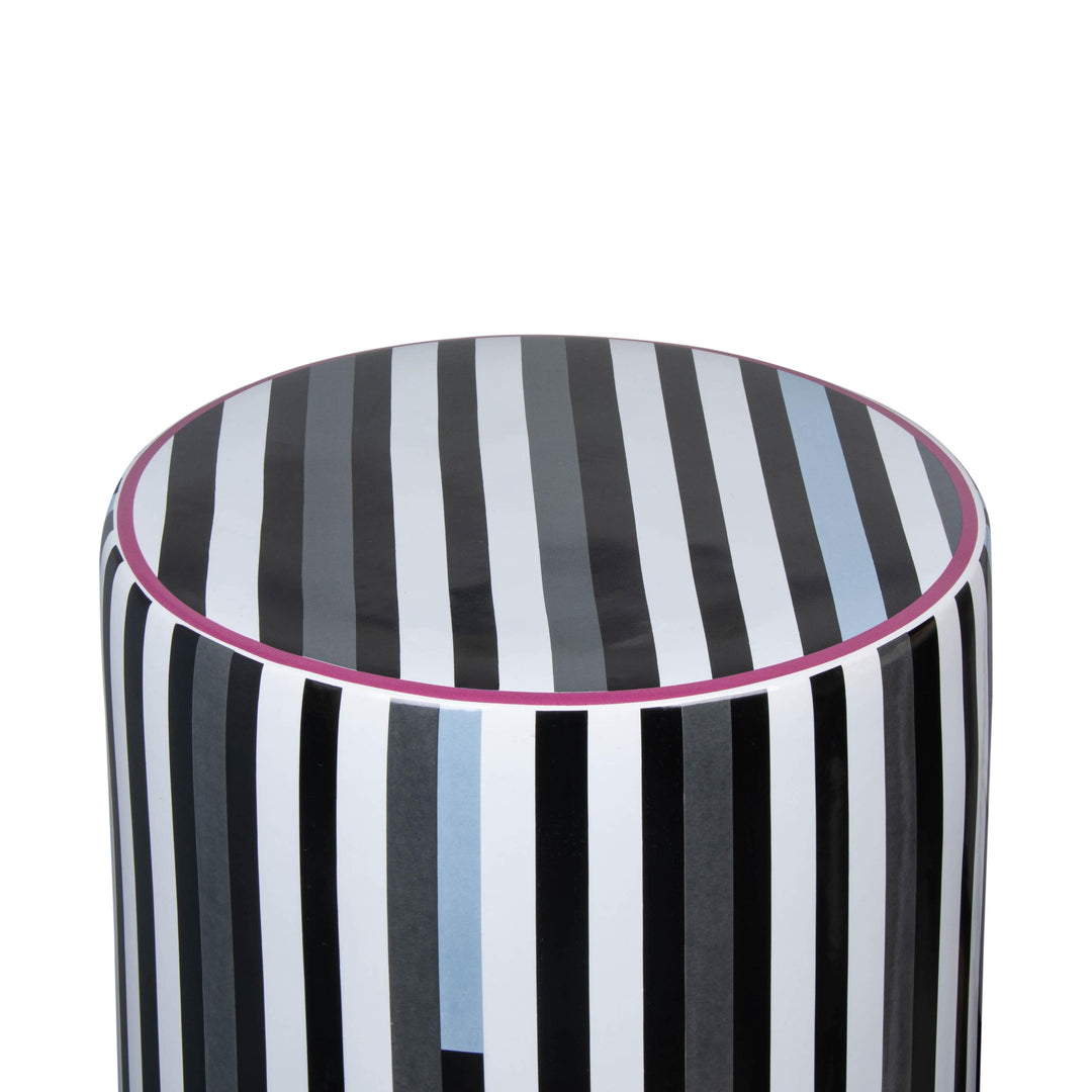 American Home Furniture | TOV Furniture - Taurus Ceramic Stool in Modern Stripes Print