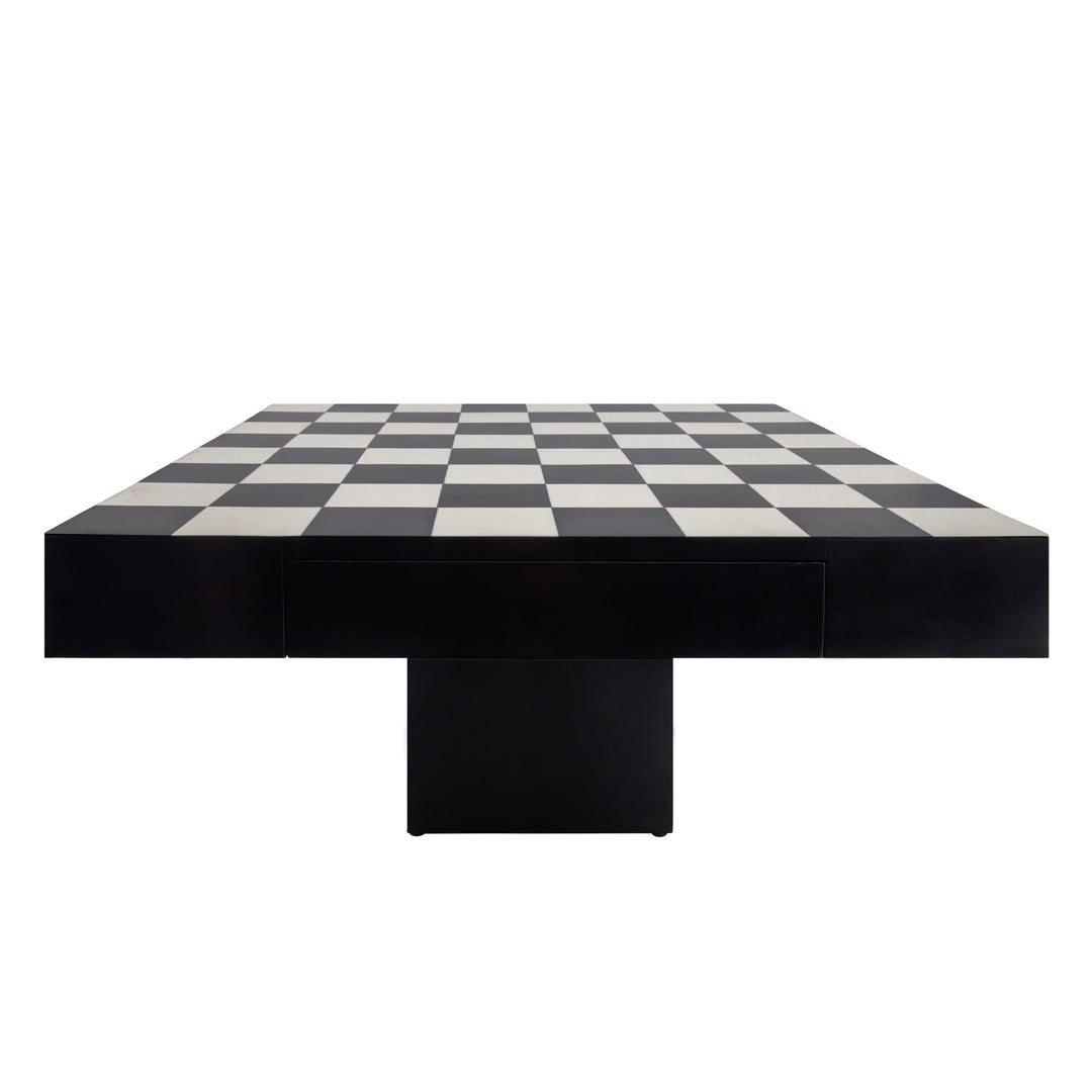 32x32 Resin Chess Set, Black/white