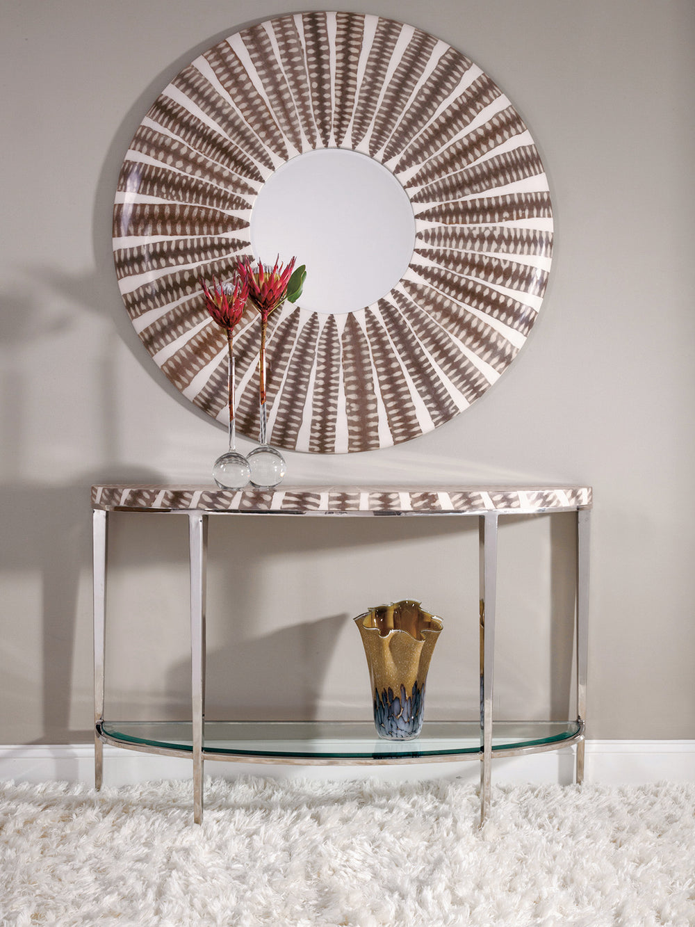American Home Furniture | Artistica Home  - Signature Designs Sulu Sea Snake Round Mirror