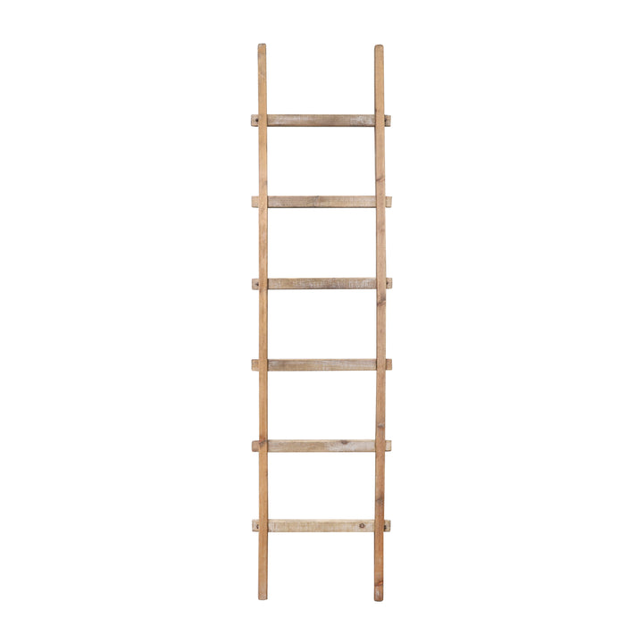 Wooden Decorative 76" Ladder,brown