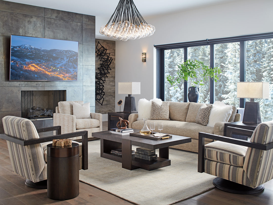 American Home Furniture | Barclay Butera  - Park City Black Diamond Round End Table
