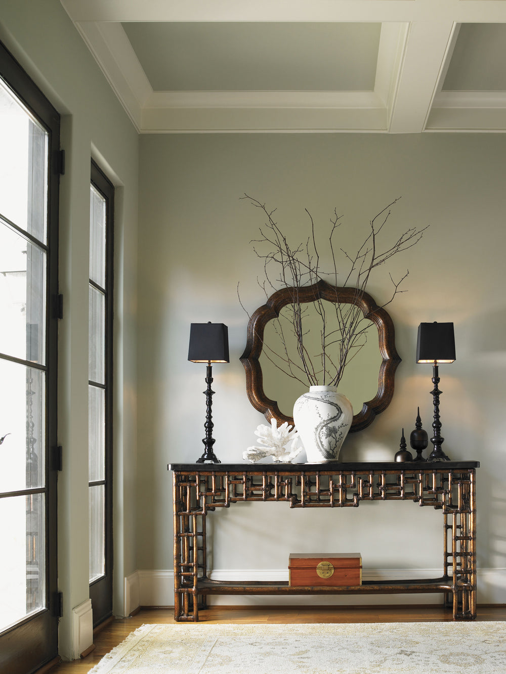 American Home Furniture | Tommy Bahama Home  - Royal Kahala Lotus Blossom Mirror