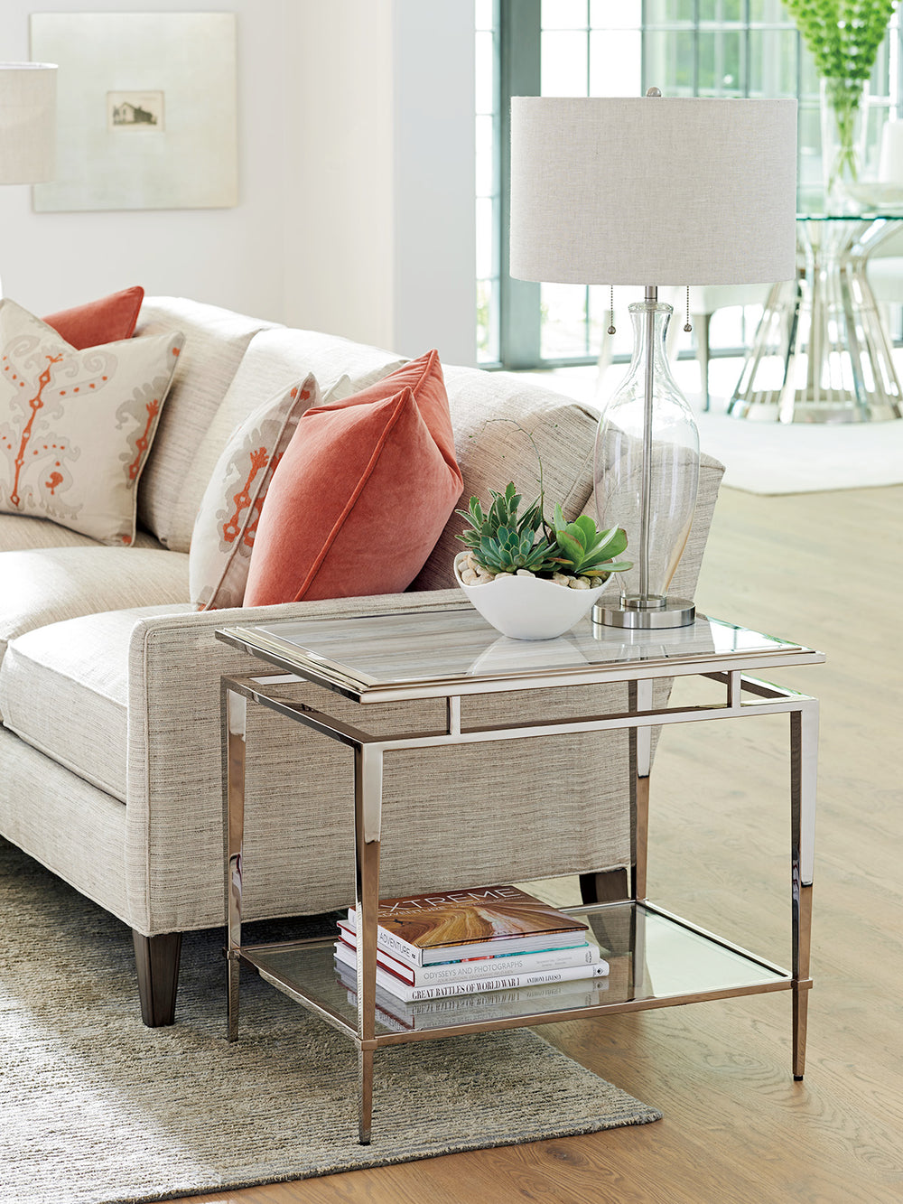 American Home Furniture | Lexington  - Ariana Athene Stainless End Table