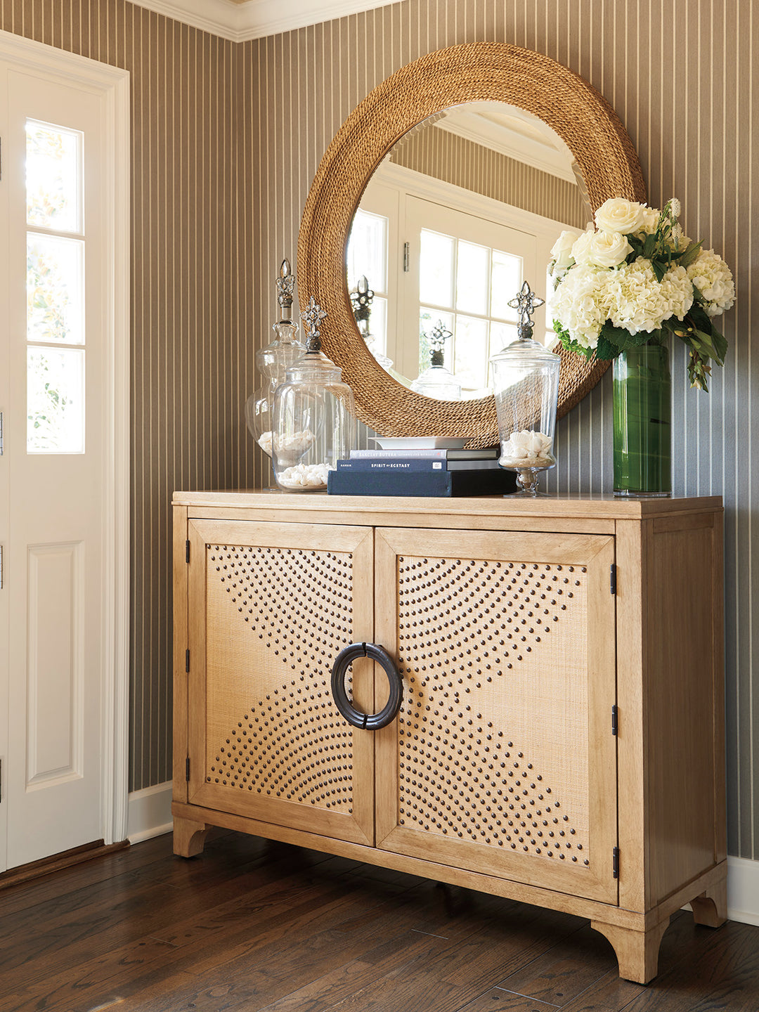 American Home Furniture | Barclay Butera  - Newport La Jolla Woven Round Mirror