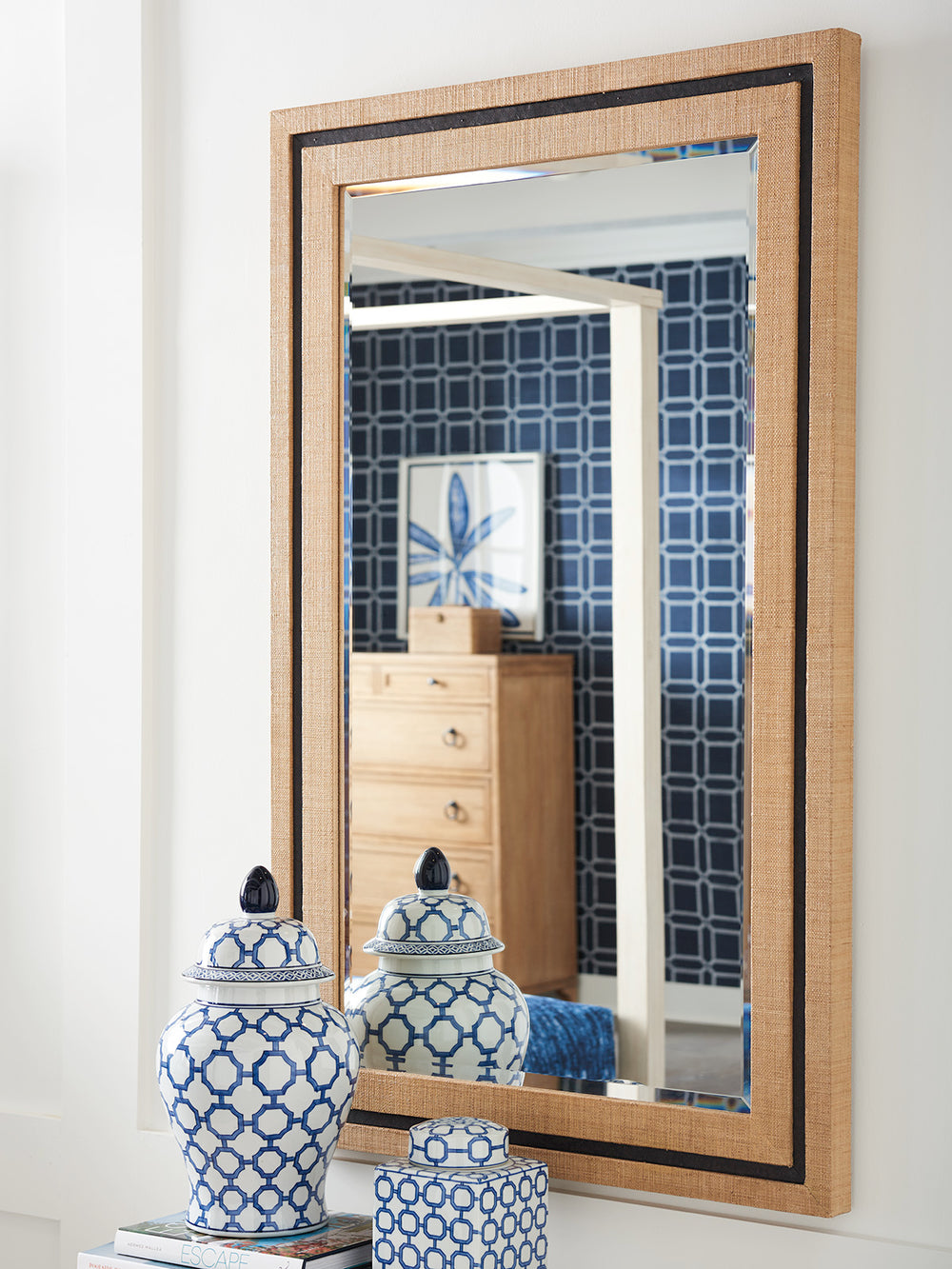 American Home Furniture | Barclay Butera  - Newport La Costa Rectangular Raffia Mirror