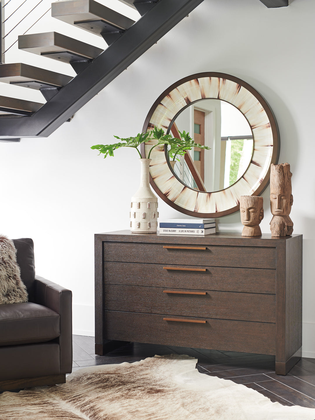 American Home Furniture | Barclay Butera  - Park City Academy Round Mirror