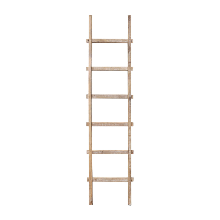 Wooden Decorative 76" Ladder,brown