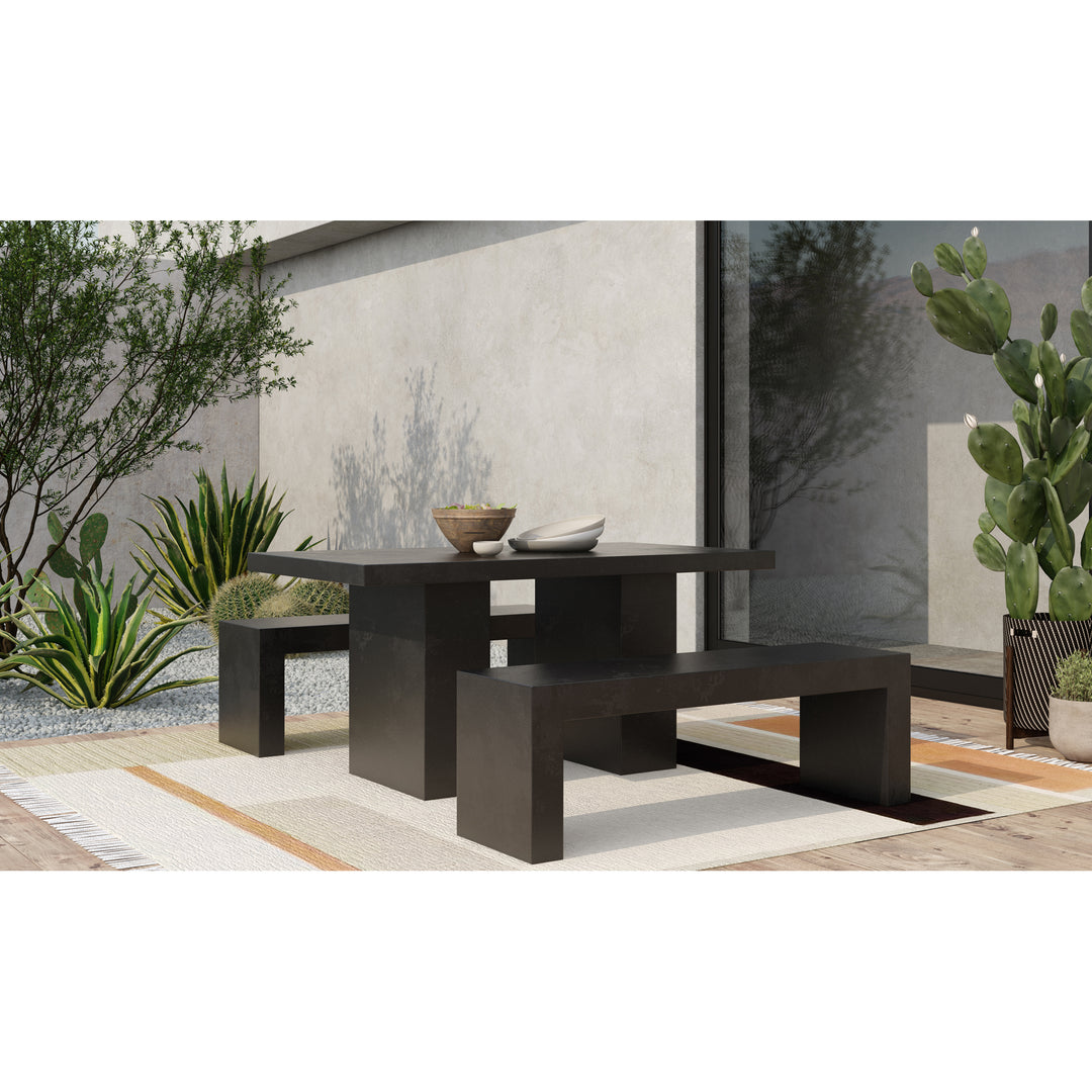American Home Furniture | Moe's Home Collection - Lazarus Outdoor Bench Black