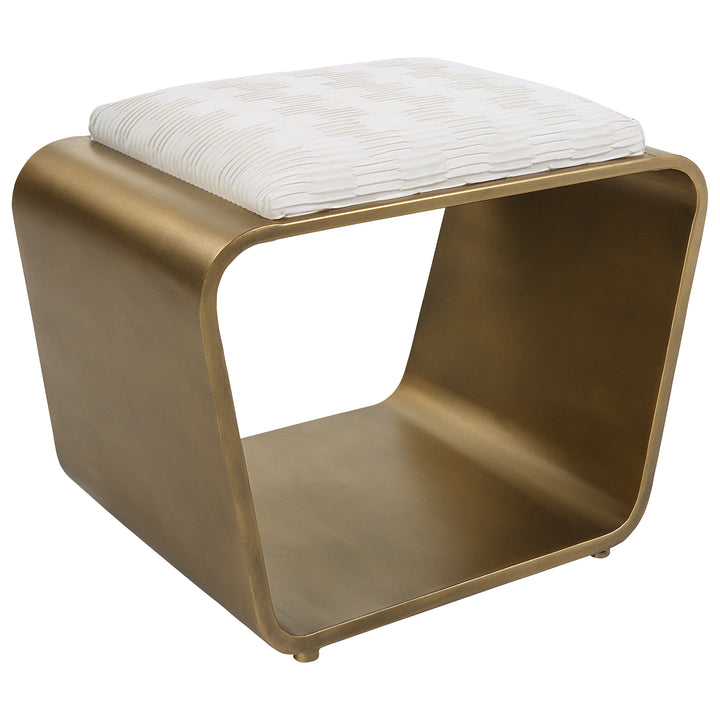 Hoop Small Gold Bench - AmericanHomeFurniture