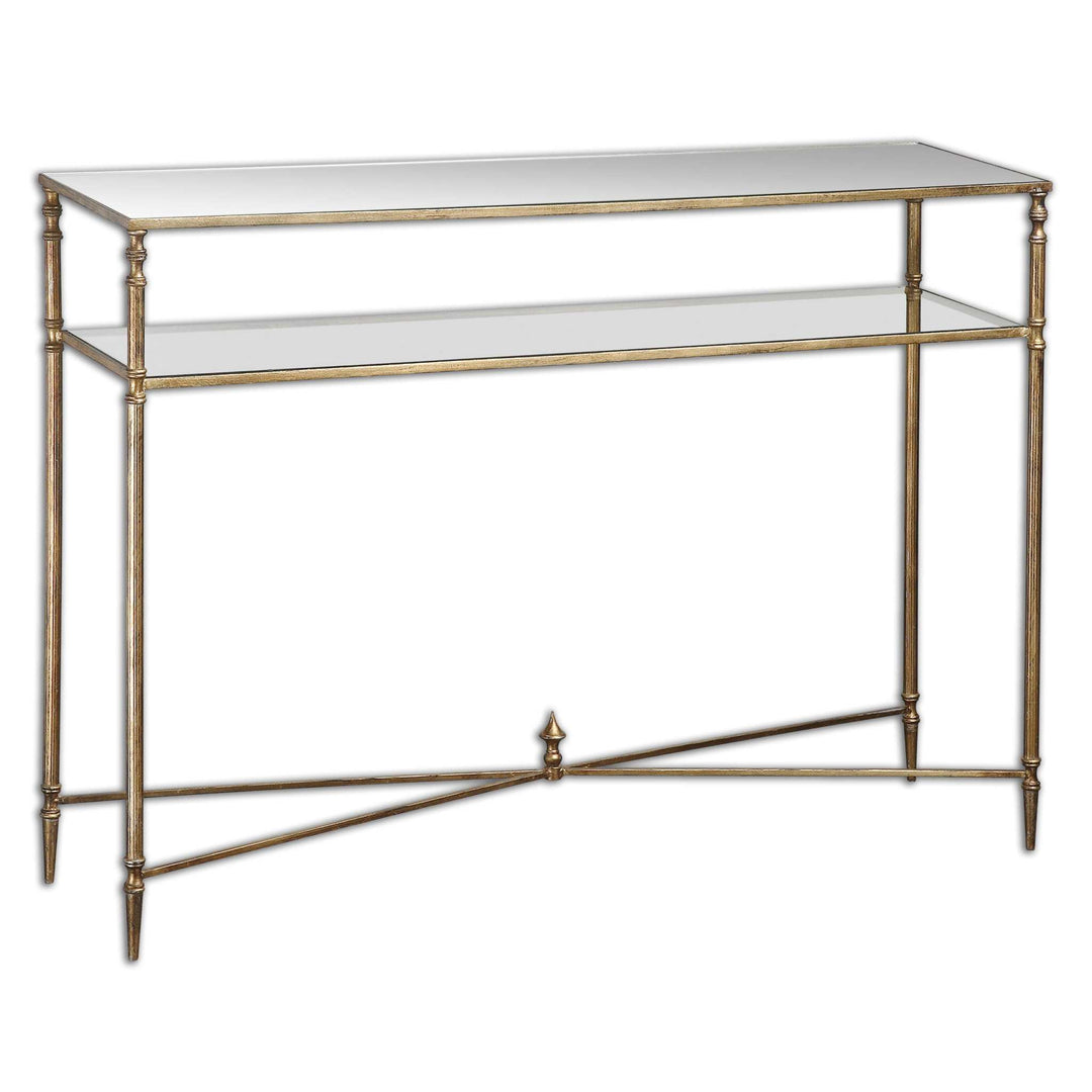 HENZLER MIRRORED GLASS CONSOLE TABLE - AmericanHomeFurniture