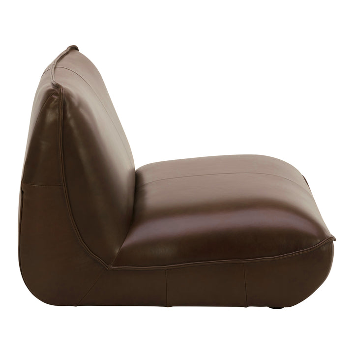 American Home Furniture | Moe's Home Collection - Zeppelin Leather Slipper Chair Toasted Hickory