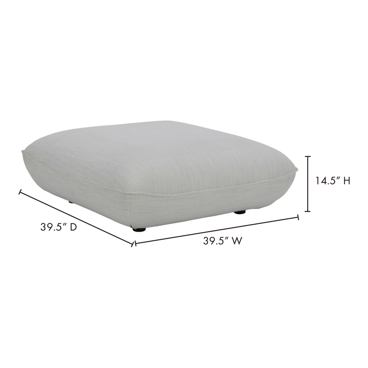 American Home Furniture | Moe's Home Collection - Zeppelin Ottoman Salt Stone White