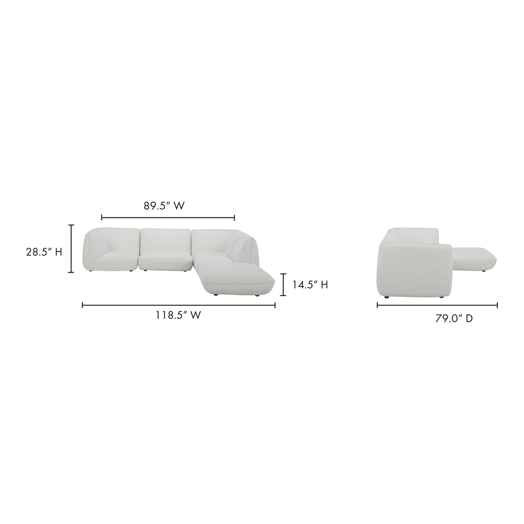 American Home Furniture | Moe's Home Collection - Zeppelin Lounge Modular Sectional Salt Stone White