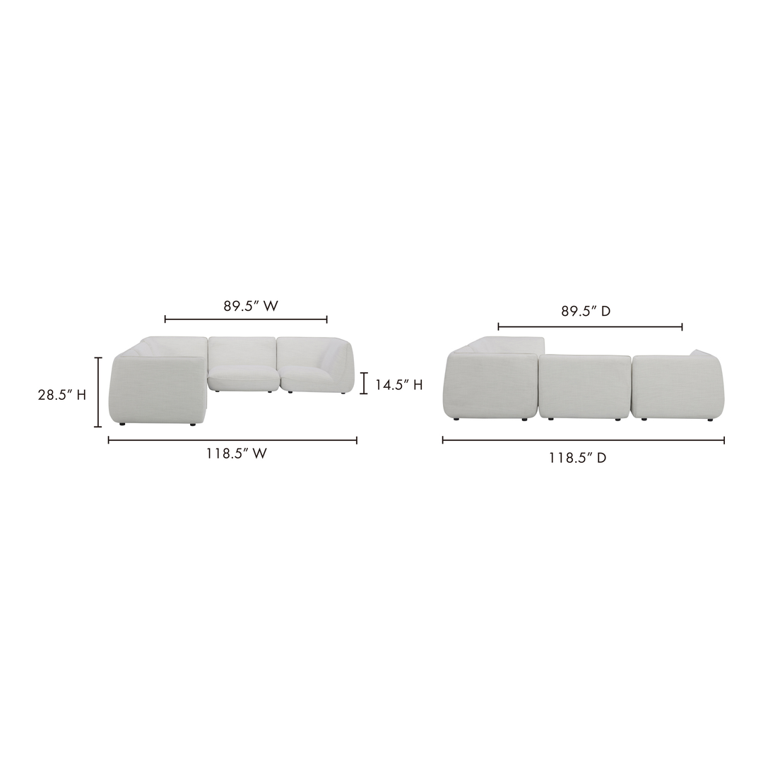 American Home Furniture | Moe's Home Collection - Zeppelin Classic L Modular Sectional Salt Stone White