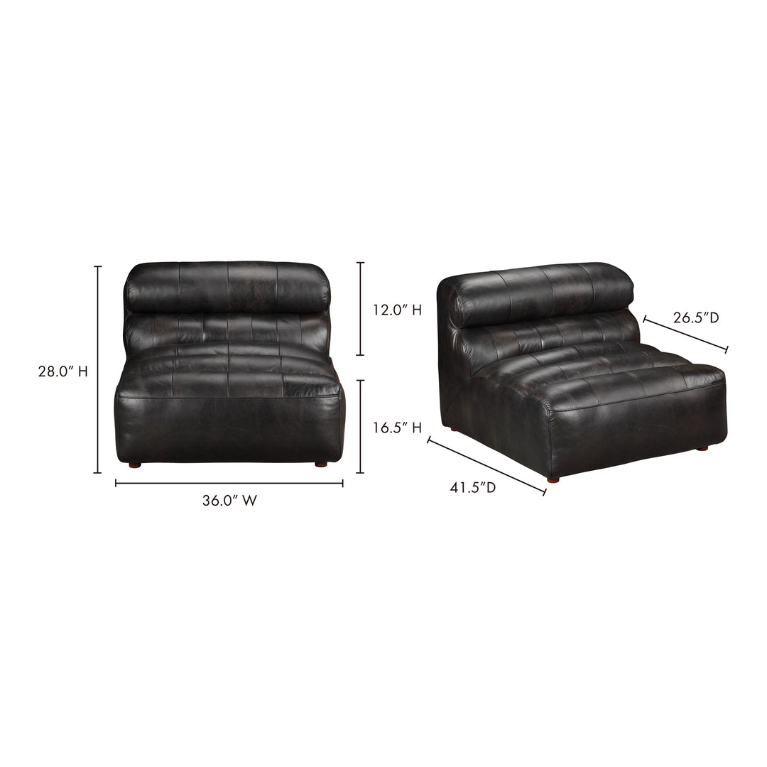 American Home Furniture | Moe's Home Collection - Ramsay Leather Slipper Chair Antique Black