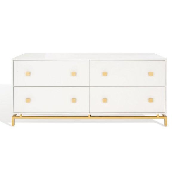 Safavieh Couture Claudette 4 Drawer Dresser, Black / Gold Safavieh Couture Claudette 4 Drawer Dresser, Black / Gold