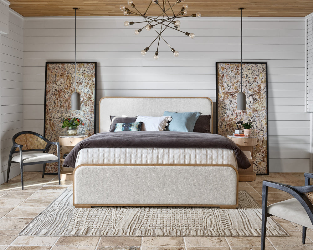 Modern Nomad Upholstered Panel Bed - AmericanHomeFurniture