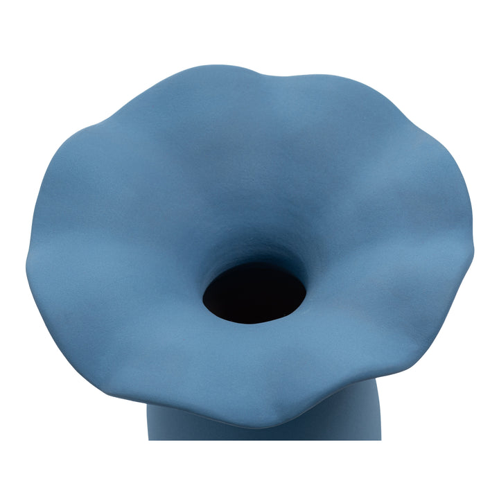 American Home Furniture | Moe's Home Collection - Ruffle 16In Decorative Vessel Blue