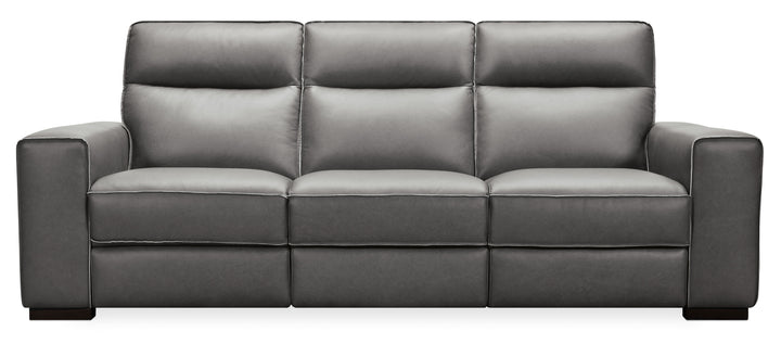 American Home Furniture | Hooker Furniture - Braeburn Leather Sofa with Power Recline Power Headrest