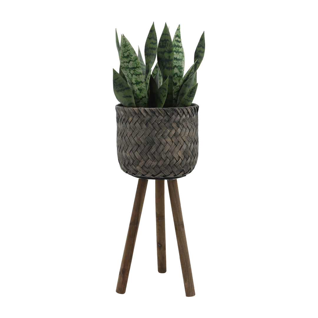 S/2 Bamboo Planters On Stands