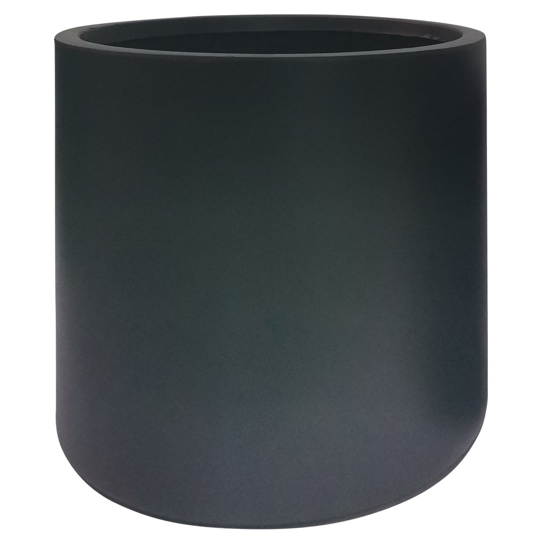 Resin, S/2 13/16"d Round Nested Planters, Black