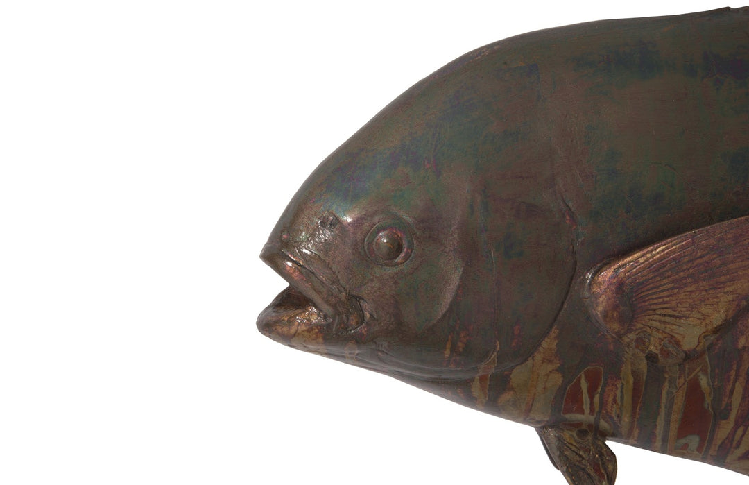 Permit Fish Wall Sculpture, Resin, Copper Patina Finish - Phillips Collection - AmericanHomeFurniture