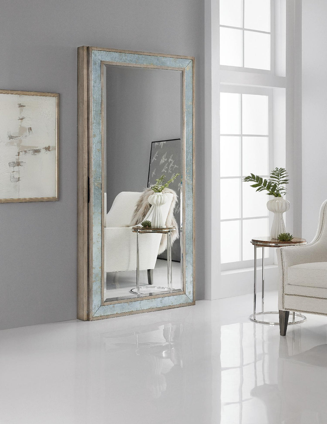 American Home Furniture | Hooker Furniture - Melange McAlister Floor Mirror with Jewelry Storage