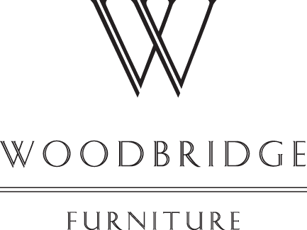 Woodbridge Furniture dining table with upholstered chairs and elegant outdoor patio set