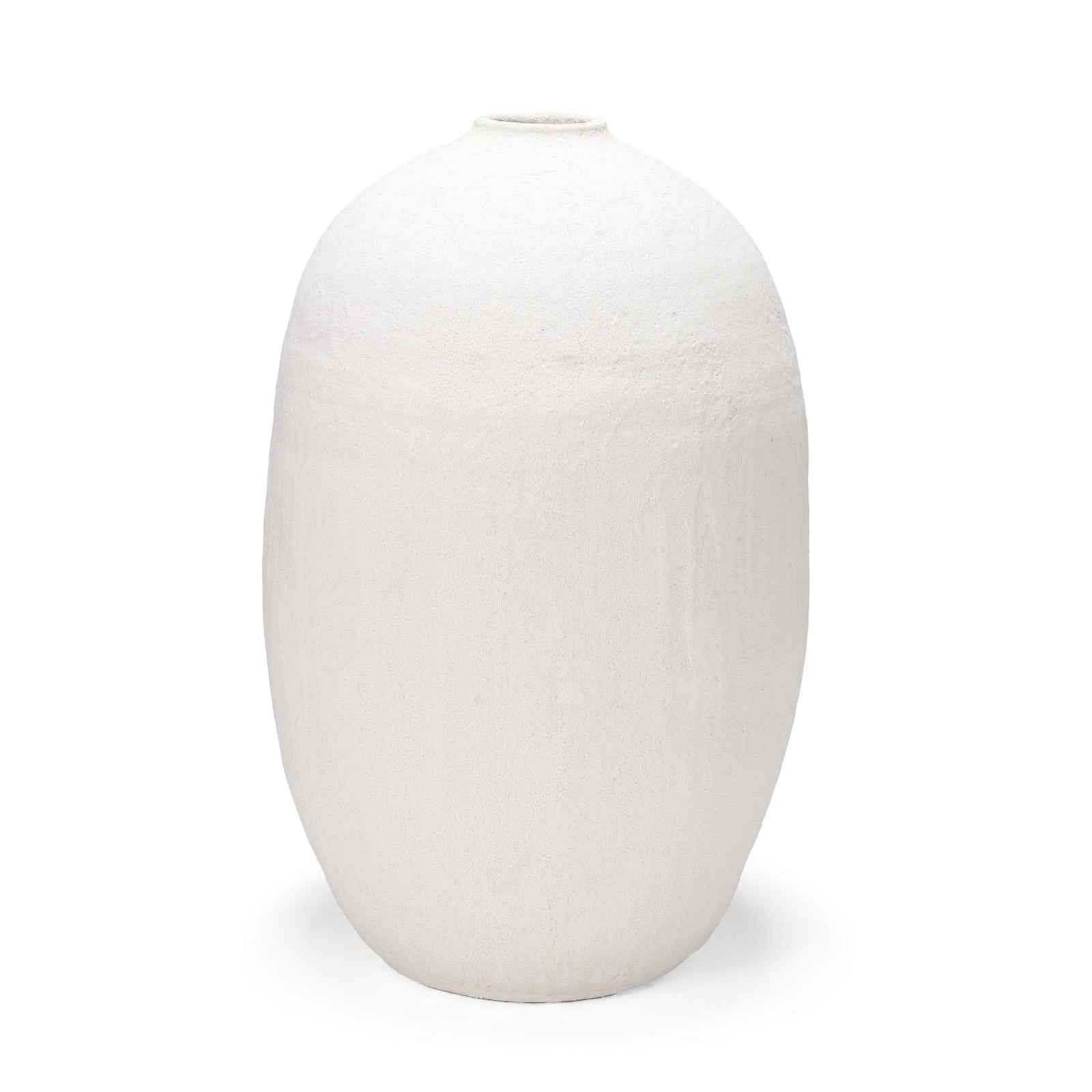 Mercana Karakum II Large White Textured Ceramic Vase VASES, JARS, + BOTTLES