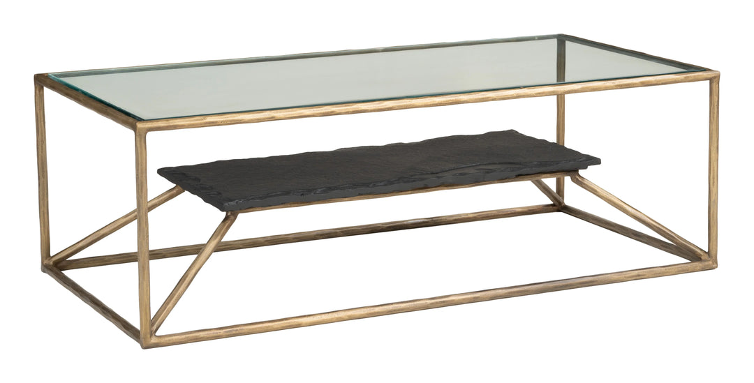 Ranol Coffee Table Brass - AmericanHomeFurniture