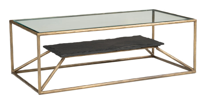 Ranol Coffee Table Brass - AmericanHomeFurniture