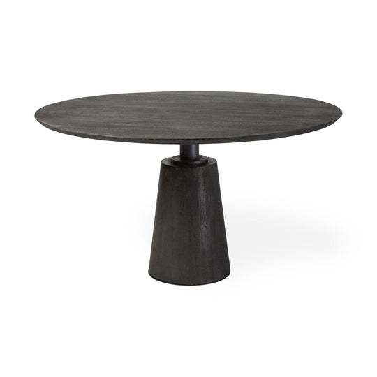 Mercana Maxwell 54" Brown Solid Wood Top Brown Metal/Wood Base Dining Table DINING TABLES