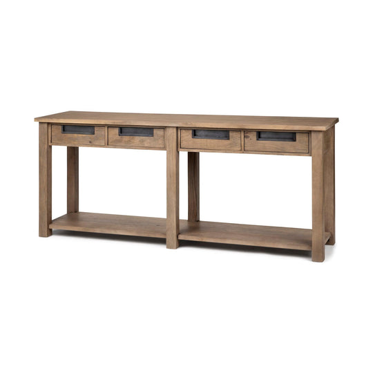 Mercana Harrelson III 72L x 18W Brown Wood 4 Drawer Console Table CONSOLE TABLES