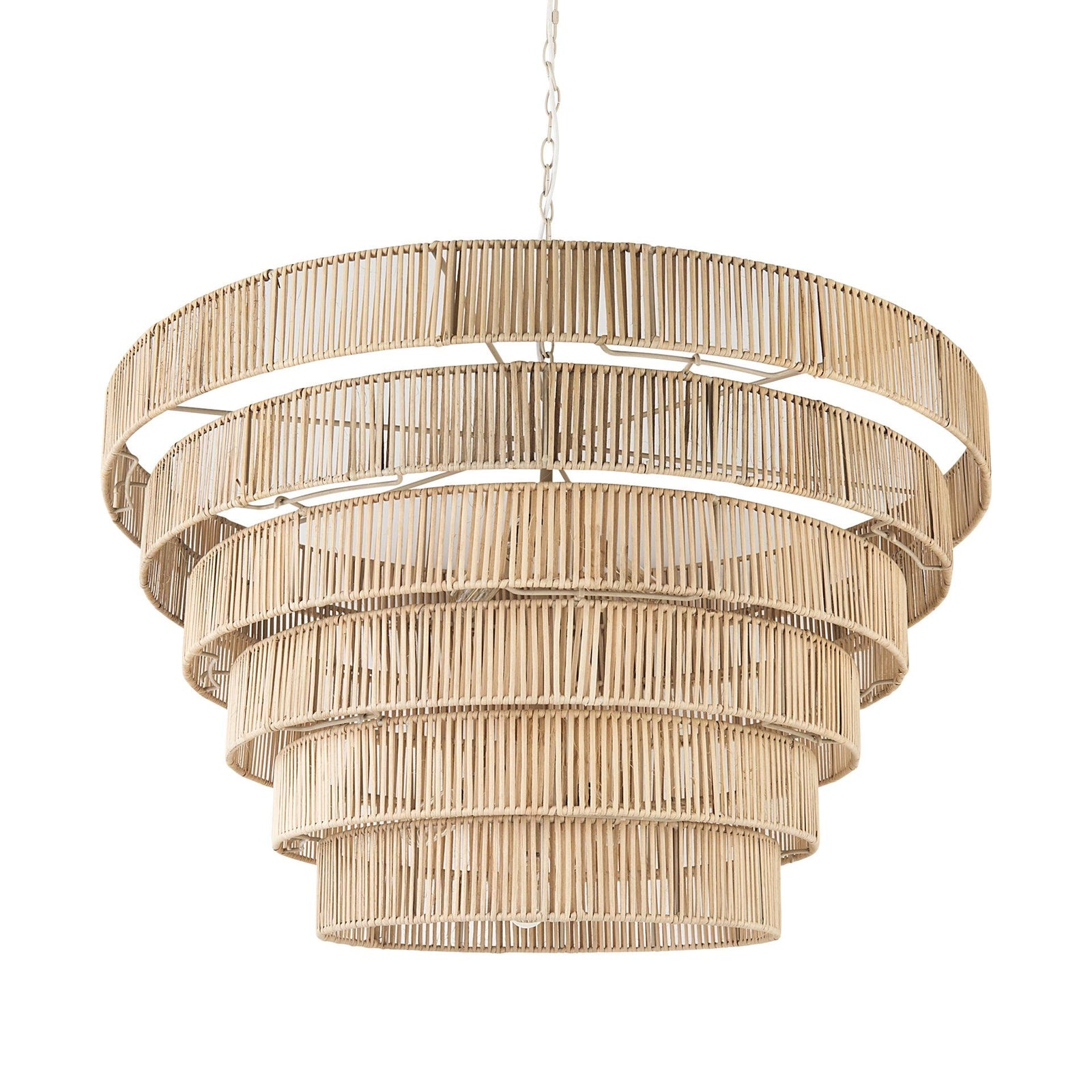 Mercana Marimba 40 L x 40 W x 24 H Natural Cane 6 Tier Chandelier CHANDELIERS