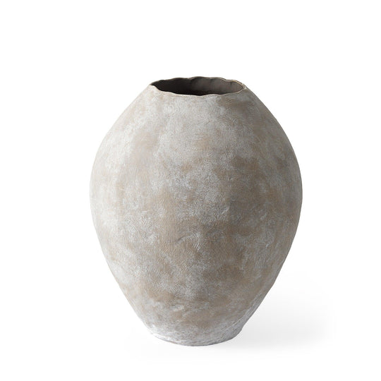 Mercana Gobi 20L x 23H Small Tan Ceramic Oval Vase VASES, JARS, + BOTTLES